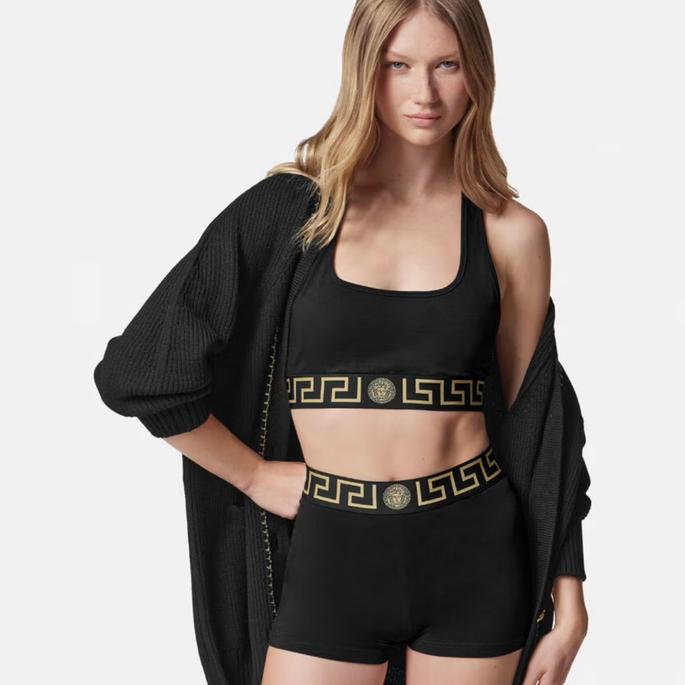 WORN ONCE *VERSACE* Greca border scoop bralette